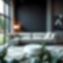 Elegant matching loveseats in a modern living room setup