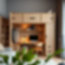 Modern loft bed design with integrated workspace