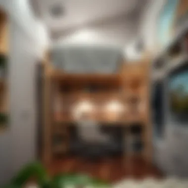 Stylish loft bed featuring built-in wardrobe