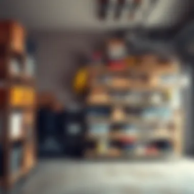 Organized Storage Solutions in Garage Organized storage solutions using track shelves in a garage