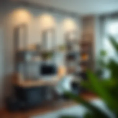 Track Shelving Installation in Home Office Track shelving installation in a stylish home office