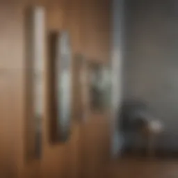 A variety of mirror hangers displayed on a wooden surface.