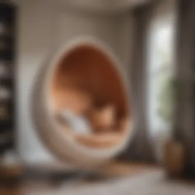 Elegant egg chair design in a cozy reading nook