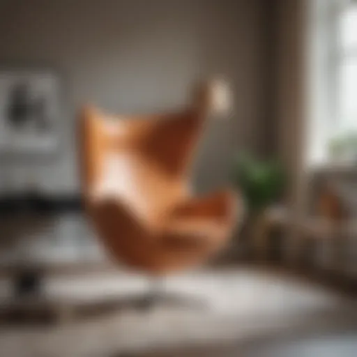 Stylish egg chair in a modern living room