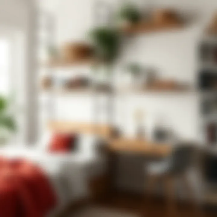 Diverse materials and styles of storage shelves