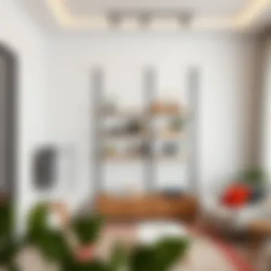 Stylish shelving unit showcasing effective storage solutions