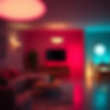 Illuminated interior showcasing Philips Hue wafer lights