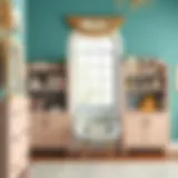 Stylish nursery bookshelves showcasing an elegant design