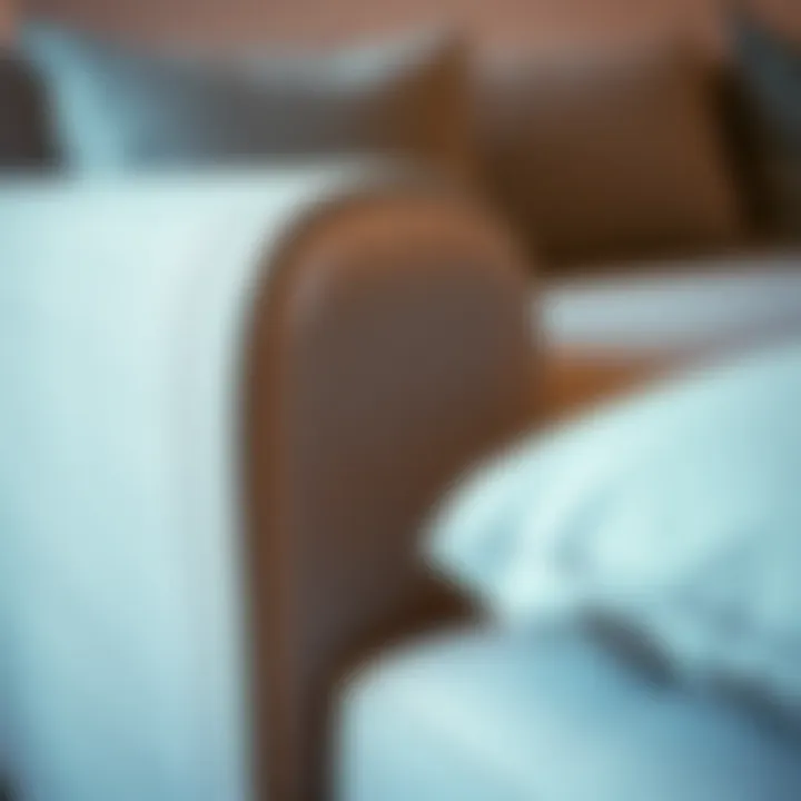 Close-up of a stylish pull-out sofa showcasing fabric texture and design