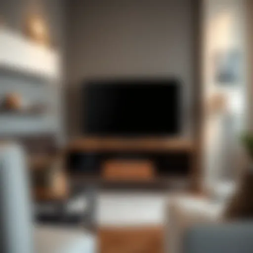 Modern Elegance: The Perfect TV Stand Stylish modern TV stand in a contemporary living room setting