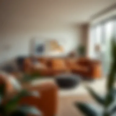 Elegant leather sectional enhancing a contemporary living space