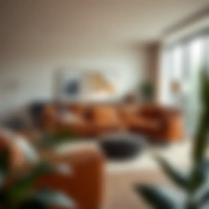 Elegant leather sectional enhancing a contemporary living space