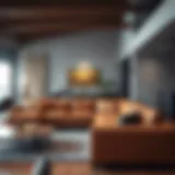 Luxurious leather sectional in a modern living room setting