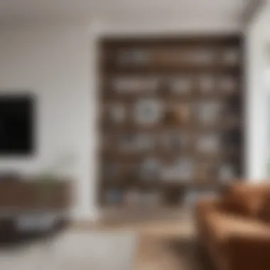 Sophisticated Minimalism in Home Design Elegant one-shelf bookshelf in a modern living room