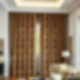 Luxurious velvet curtain with intricate floral patterns