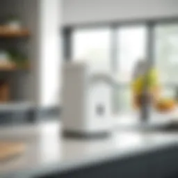 Sleek modern dishwashing dispenser on a kitchen counter