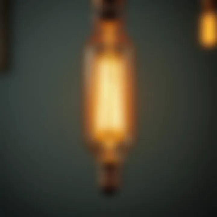 A vintage filament bulb showcasing its intricate design