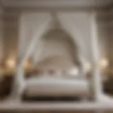 Luxurious canopy bed adorned with an elegant top cover