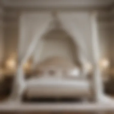 Luxurious canopy bed adorned with an elegant top cover