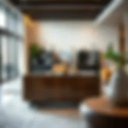 Elegant buffet side table in a modern living room