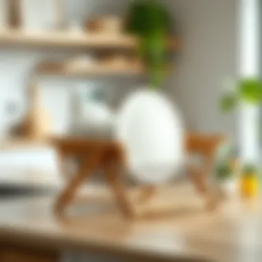 Stylish folding dish drainer rack made from sustainable materials