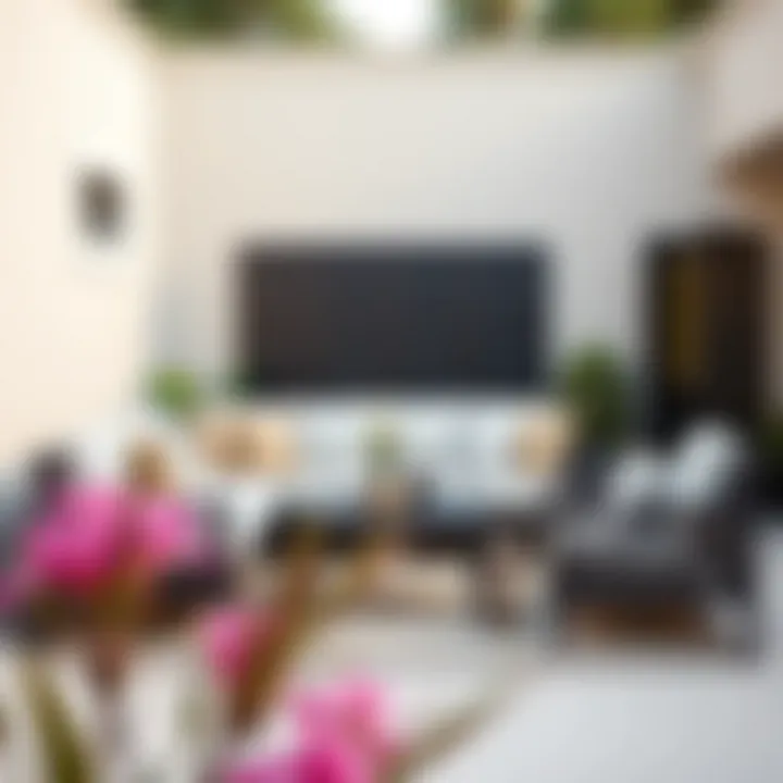 Three-piece sofa set accessorized with outdoor cushions