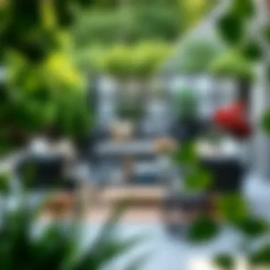 Elegant three-piece patio sofa set in a modern garden