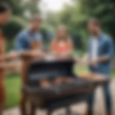 A group enjoying a vibrant outdoor grilling experience