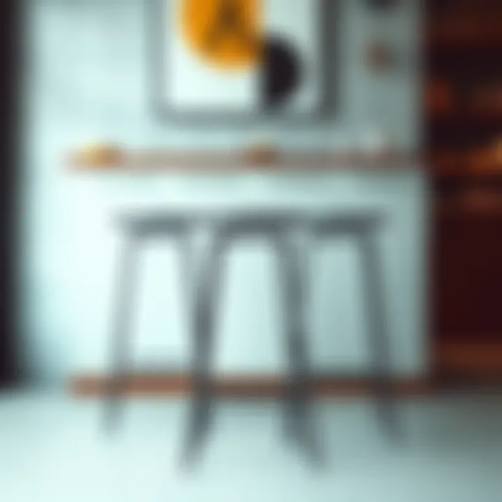 Contemporary metal bar stools with minimalist design