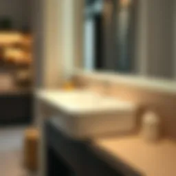 Stylish sink design showcasing dimensions and features