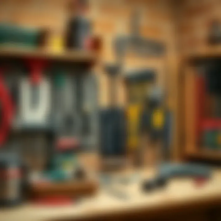 Functional wall mounted organizers in a rustic workshop