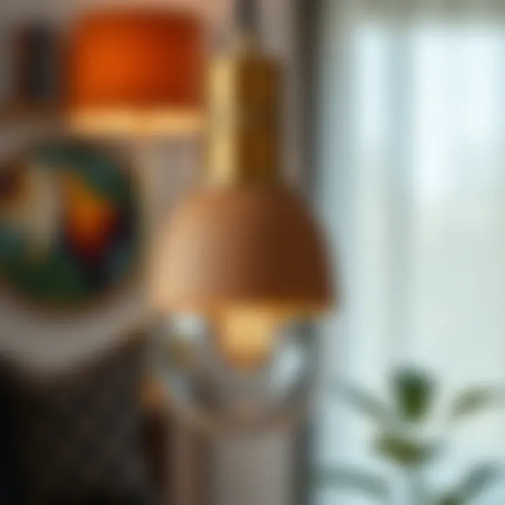 Close-up of a wire free lamp showcasing its design and materials